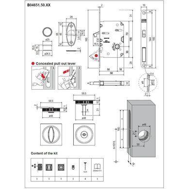 Комплект AGB Scivola Тre Class kit A для розсувних дверей WC, матовий белый 44-9842 фото