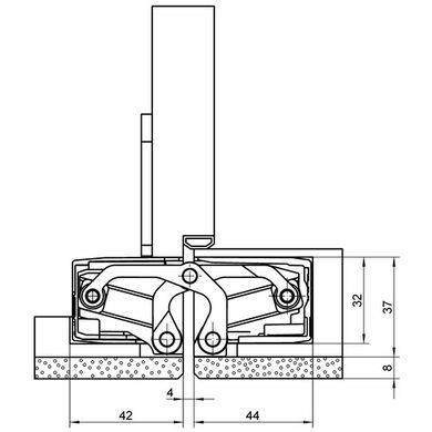 Петля дверна прихована SIMONSWERK Tectus TE 640 3D A8 F1 хром матовий 160 кг 50-951 фото