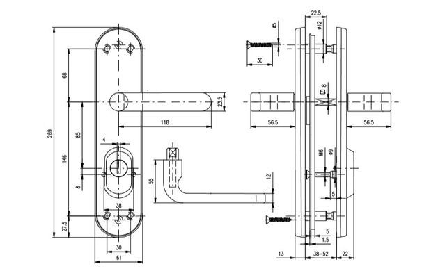Фурнітура захисна ROSTEX *Solid-Pro+ F mov-mov din Plate 85мм Нерж.сталь_мат_титан_Pvd 13мм 56-70мм 4клас Solid Nerz_mat_TI Комплект 40-0034347 фото