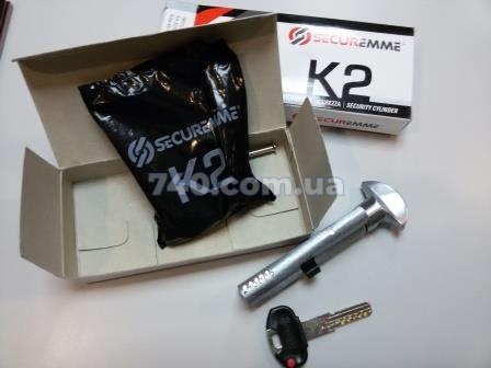 Циліндр Securemme K2 з монтажним ключем 80 (40х40Т) ключ-тумблер 40-0025181 фото
