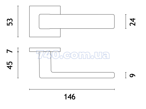 Дверная ручка STILE MIIA Q 7S матовый чёрный 49-1002 фото