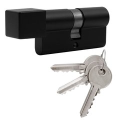 Цилиндр Cortelezzi Primo 117 SQ 60 мм (30x30T) ключ-тумблер черный 58999 фото