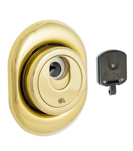 Протектор DISEC Magnetic_3G 3G8FM Omega Oval 20мм Латунь_Pvd 3клас 2 3key KM0P3G Наружный 40-0029248 фото
