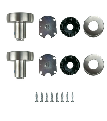 Дверна ручка-кноб TESA KNOB INOX ROUND fix-fix Нерж.сталь_мат накладне Traffic Комплект 49-4555 фото