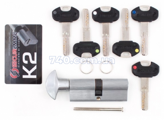 Цилиндр Securemme К2 с монтажным ключом 100(50x50T) ключ-тумблер 40-0039094 фото
