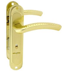 Дверна ручка на планці SHERLOCK AL-85-26 золото/золото сатин 40-0131179 фото