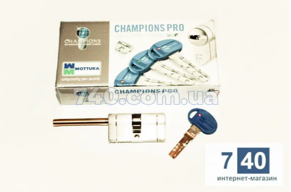 Цилиндр Mottura Champions Pro CP4P 62мм (31х Шток) ключ-тумблер хром матовый, длина штока до 80 мм 44-1801 фото