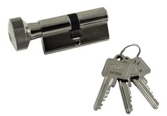 Цилиндр GU BKS (серия 88) 85 мм (40x45T) ключ-тумблер хром 40-0033325 фото