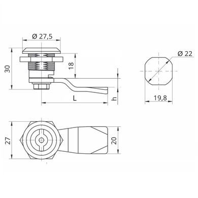 Замок для щитка електричного RZ L181.1.A-10845 49-1743 фото