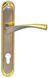 Дверная ручка на планке BRUNO Bravo под цилиндр PZ мц.85 мм матовый никель/золото 25913 фото