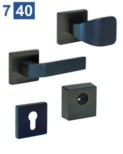 Фурнитура защитная ROSTEX *Quadrum R/H fix-mov Din Square Черный матовый (титанPvd) 23мм 38-45мм 3клас Hranate/Treviso Nerz_mat_TI Комплект 40-0029116 фото