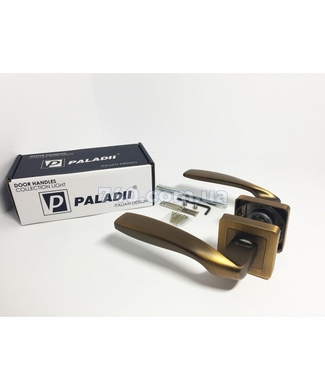 Дверна ручка PALADII розета квадратна алюміній AL ХЕЛЕН MCF кава 44-8235 фото