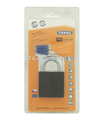 Замок висячий TOKOZ GAMA_50 OS PRO T04 3KEY BLUE Sleeve_3BT NR_shackle 22мм 10мм BOX 49-1533 фото