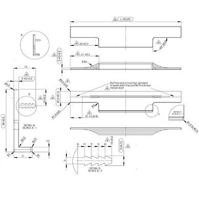 Ручка TRIM 395х38х13мм, чорний браш 44-7106 фото