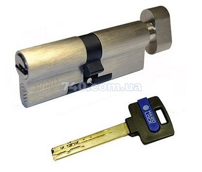 Цилиндр HardLock серии К 60 мм (30x30T) ключ-тумблер сатен 40-0028160 фото