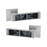 Дверная ручка ORO-ORO 203-15E BLACK GLASS MSN - Матовый никель 40-0030472 фото