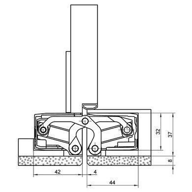Петля дверна прихована SIMONSWERK Tectus TE 540 3D A8 F1 хром матовий 100 кг 50-956 фото
