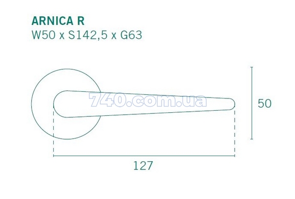 Дверна ручка APRILE Arnica R N52 чорний матовий 40-04532686 фото