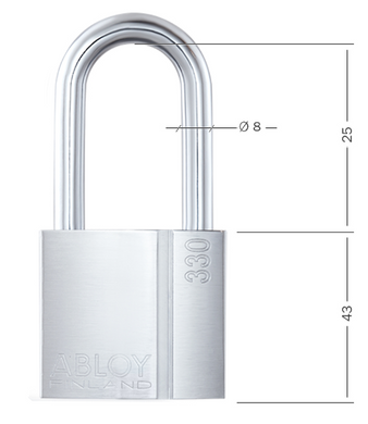 Замок висячий Abloy PL330 Protec2 TA77ZZ 2key pr2_t nr_shackle 50мм 8мм box 44-3444 фото