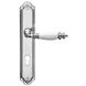 Ручка дверна на планці Fadex Siena 473/P04(Firenze). C01-хром полірований/біла кераміка. PZ 85 мм 44-9918 фото