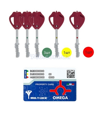 Комплект ключей MUL-T-LOCK *OMEGA 5KEY+CARD 430018 фото