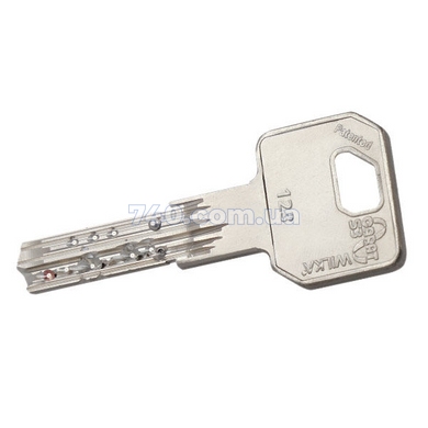 Циліндр WILKA 3605 Carat S (30x30T) ключ-тумблер матовий нікель 49-480 фото