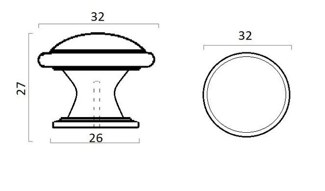 Ручка кнопка Fadex mod.805 Round D32. N52 - черный матовый 43-009845316 фото