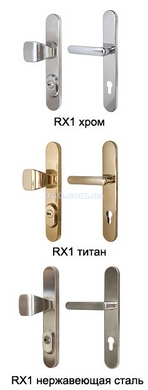 Защитная дверная фурнитура ROSTEX RX R 1 титан, 90 мм между осевое расстояние 40-0020233 фото