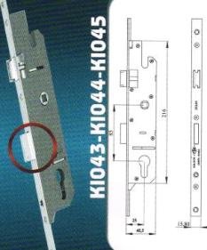 Дверні замки-рейки AKELIT 1600 мм. 25/85 з ригелем 40-0019515 фото