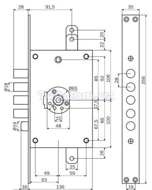 Дверной замок Mottura 3D.771 (складной ключ), левый 40-0039115 фото