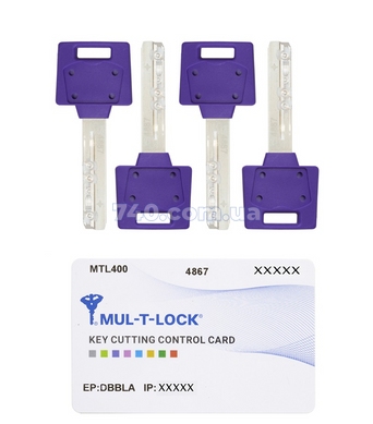Комплект ключей MUL-T-LOCK ClassicPro/MTL400 4KEY+CARD 430070 фото