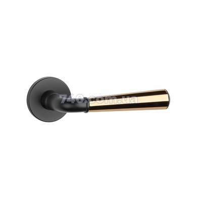 Дверна ручка APRILE Marigold R 7S ASM чорний матовий/полірована латунь/чорний 49-1203 фото