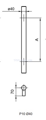 Дверна ручка-скоба WALA P10D Ø40, X=1000, L=1200 нержавіюча сталь матова (двостороння) 44-7295 фото