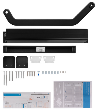 Доводчик накладной ASSA ABLOY DC630G-L BLACK SLD_ARM EN_6 150кг 1300мм LEFT для калиток вертикальный монтаж 50-962 фото