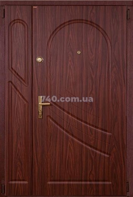Вхідні двері двох стулчасті Сталь М, модель Модерн фрезерований МДФ/ПВХ 80-0013734 фото
