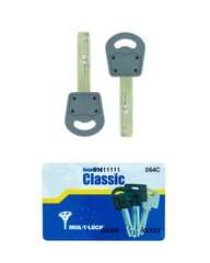 Комплект ключів MUL-T-LOCK CLASSIC 2KEY+CARD 430123 фото