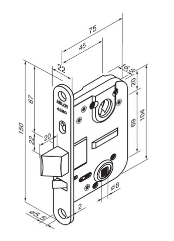 Замок врезной abloy 4260