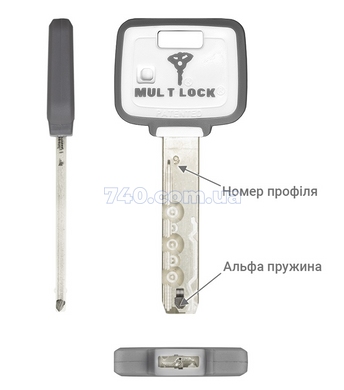 Комплект ключей MUL-T-LOCK MTL800/MT5+ 4KEY+CARD 430038 фото