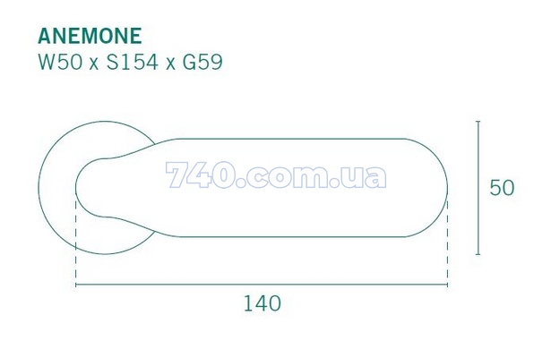 Дверная ручка APRILE Anemone R C01 полированный хром 40-043621 фото