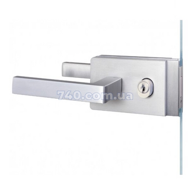Комплект AGB Vitra B99970.02.01 (ручка+замок) для скляних дверей під PZ, анодоване срібло 44-9880 фото