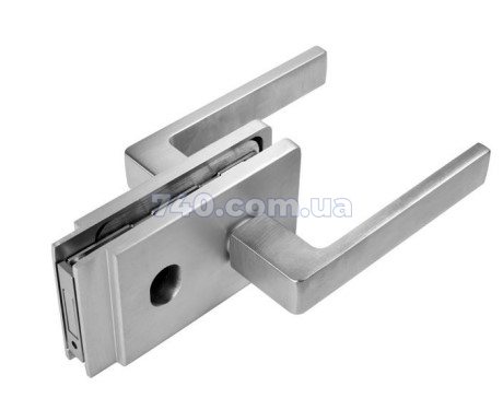 Комплект AGB Vitra B99970.02.01 (ручка+замок) для скляних дверей під PZ, анодоване срібло 44-9880 фото