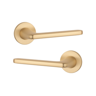 Дверна ручка STILE UTA R 7S ST матова латунь GOLD SATIN (тонка розетка) 49-3381 фото