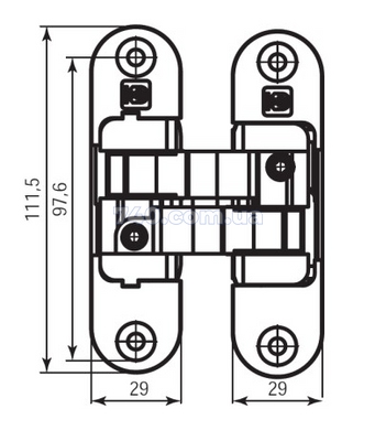 Дверна завіса SFS C118-R ліва матовий хром 40-0039672 фото
