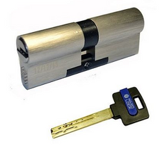 Цилиндр HardLock серии К 60 мм (30x30) ключ-ключ сатен 44-7654 фото