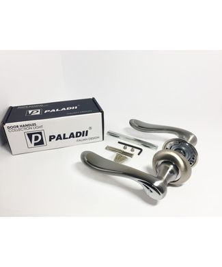 Дверная ручка PALADII розет алюминий круглая AL БРІЖИТ SN/CP сатен/хром 44-8248 фото