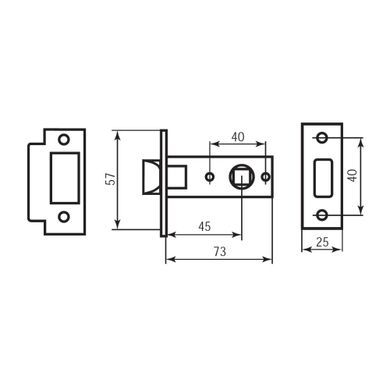 Дверная защелка RDA 256 6-45 Матовая латунь 40-0023300 фото