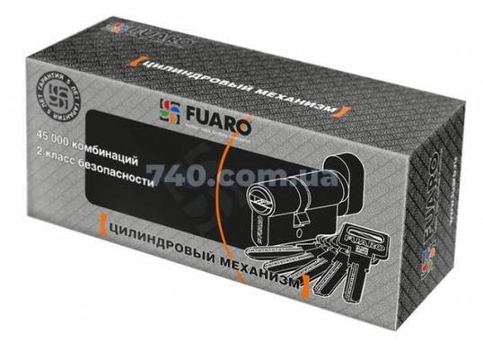 Цилиндр FUARO R602 60 мм (30x30Т) ключ-тумблер хром 40-0004848 фото