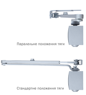 Доводчик накладной RYOBI 1200 D-1200P(U) SILVER UNIV_ARM EN_2/3/4 80кг 1100мм FIRE 44-4340 фото