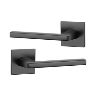 Дверна ручка APRILE Pyrola Q 7S AT чорний матовий BLACK (тонка розетка) 49-1163 фото