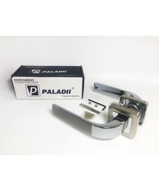 Дверна ручка PALADII розета квадратна алюміній AL ЕДІТ SN/CP сатен/хром 44-8200 фото